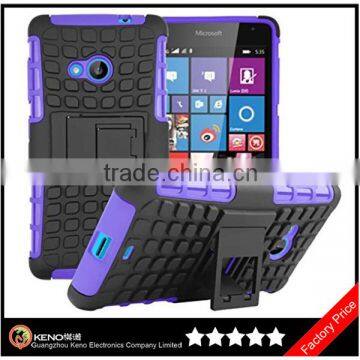 Keno Dual Layer Tough Rugged Kickstand Hybrid Heavy Duty Shockproof Back Cover Case for Nokia Lumia 535