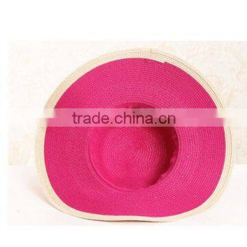 QXSH0019 Floppy Panama Hat New Summer Straw Hat With Flower Beach Hat photo-6