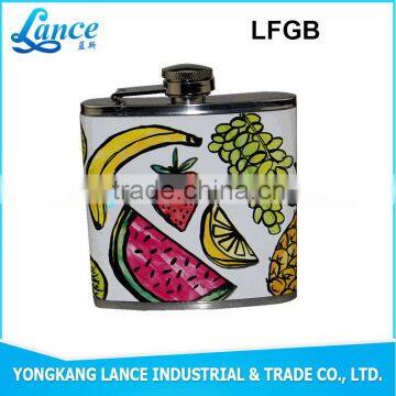 2016 hot sale good quality leather pouch hip flask with colorful design