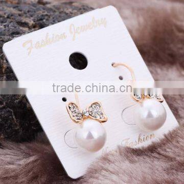 2015 Fashion Gift Double Side White Pearl Earrings