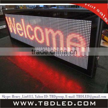 p7.62 indoor red color led moving message sign board