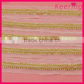 Wholesale gold beaded trim for garment WTP-1205