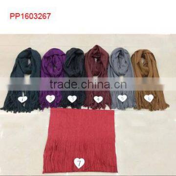 2016 Italian Cashmere Scarf With Long Fringe Trim photo-1