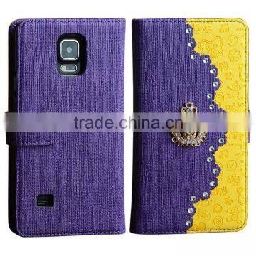 Case manufacturer mobile phone leather covers with card pouch for Samsung note4