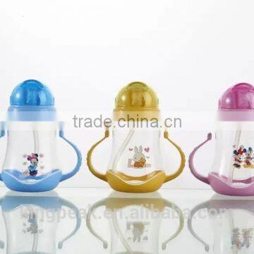 2016 Hot Sale BPA free Kids plastic bottle joyshaker/Baby Toddler Kids Travel Bottle/Easy Drink Straw cups with handle