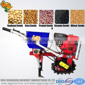 Hand walking tractor seeder with seeds of peanut planting machines