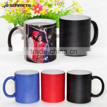 Sunmeta whole sale sublimation matte 11oz color changing magic mug