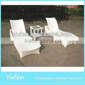 Cast aluminum rattan outdoor double sun lounger