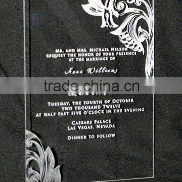 High Transparent custom fancy wedding invitations