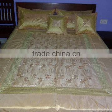 Indian Silk Brocade Bedcover