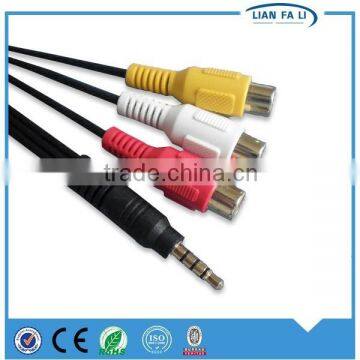 factory price av cable din plug to 3 rca cable digital audio output cable shielded audio cable
