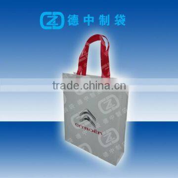 White color wholesales non woven promotion bag with single logo printed