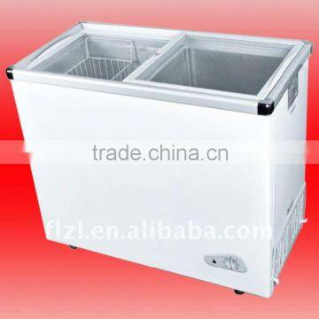 350L ice cream glass door freezer