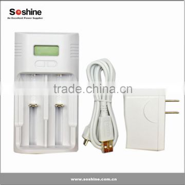 Soshine T2 LCD Universal Charger for 26650 18650 C AA AAA universal intelligent ni-mh li-ion battery charger 18650 charger