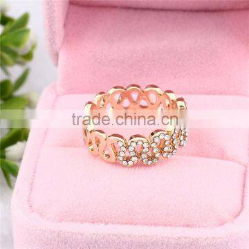 Less Than One Dollar Fashion Jewelry Full Jewelled Rhinestone Rose Gold Finger Ring photo-6