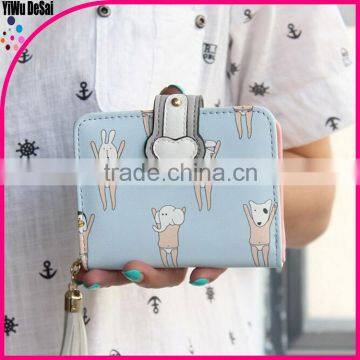 The new tassel zipper wallet cute cartoon printing buckle fashion women's wallet