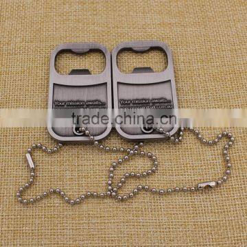 High quanlity zinc alloy bottle opener dog tags with chain                        
                                                                                Supplier's Choice