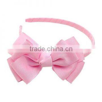 pink grossgrain ribbon bow hairband