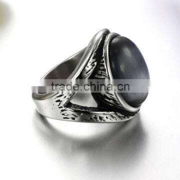 316l Titanium Men's Ring Jewelry Agate Finger Rings photo-4