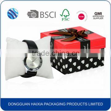 Custom logo printed paper watch box with pillow