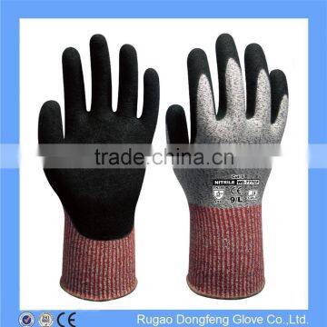 Sandy Nitrile Coated Cut Resistant Work Gloves Glass Handling Gloves