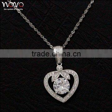 Fashion wholesale steling silver heart necklace