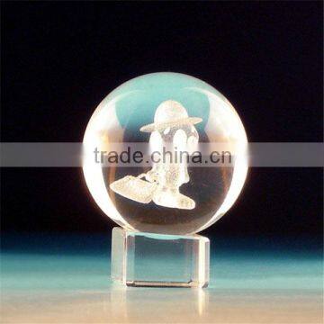 high statue homemade crystal ball with animal engraved