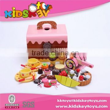 Children wooden play set kitchen pretend play wooden toy box