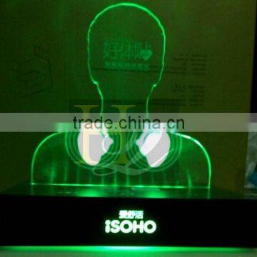 2016 Modern acrylic led light display stand with LED base