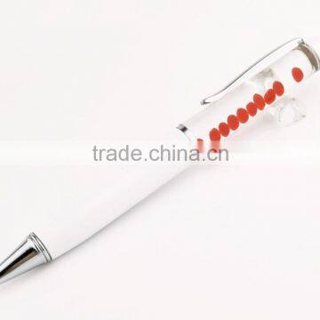 Branding material metal liquid floating twist ball pens for advertising