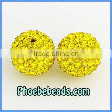 9Colors 14MM Shamballa beads Clay Pave Yellow CZ Rhinestone Round Disco Balls Jewelry Accessories For DIY Bracelets Necklace