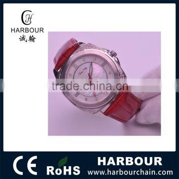 2015 New Fashion MOP Dial Wristwatch Red for Girl With Stone Setting 5ATM photo-3