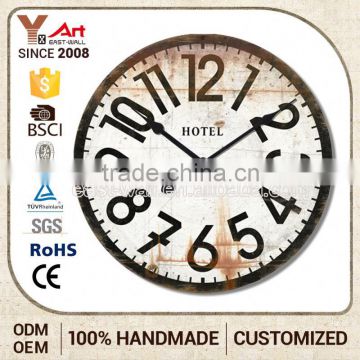 Luxury Quality Customized Logo Printed French Country Tuscan Style Antique Mdf Wall Clock Anchor