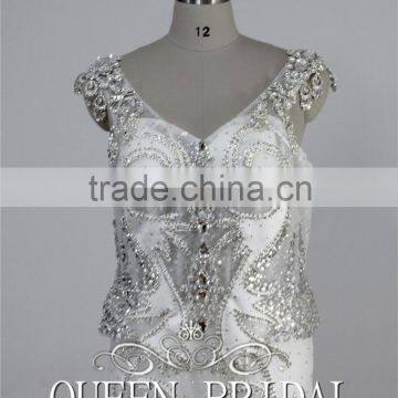 Real Sample Mermaid Heavy Beaded Plus Size Wedding Dress Crystal Embroidery photo-5