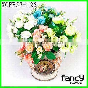 10 Heads Artificial Begonia, 27 cm Royal Blue Artificial Flowers for Home Decor