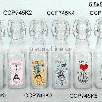 CCP745K square glass bottle with decal printing