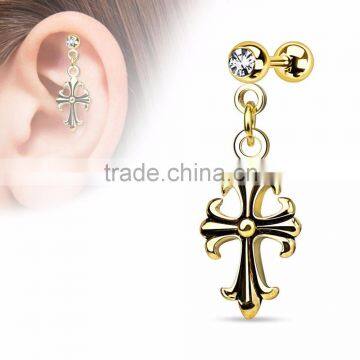 Celtic Cross Dangle Ear Tragus Cartilage