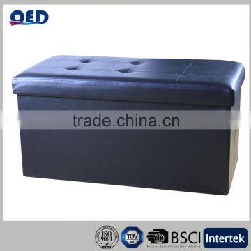 Contemporary Black Folding Storage Bench photo-2