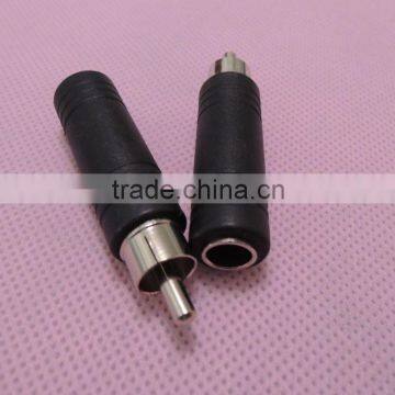 Audio System Black RCA Male to 6.5 Female Connector Adapter