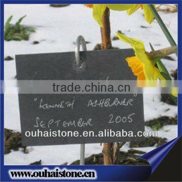Superb Quality Natural Black Stone Flower Label Slate Plant Marker photo-3