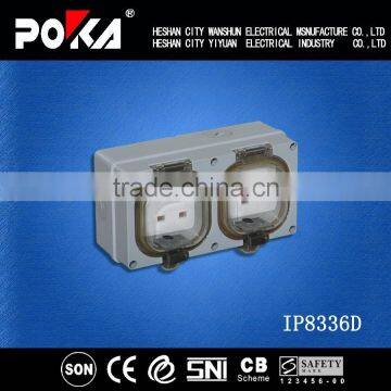 13A Double IP65 waterproof socket, industrial plug socket, industrial plug and socket