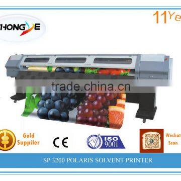3.2m outdoor solvent printer with XAAR382 print head(4/6/8/12 pieces)1440DPI, large format solvent printer