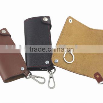 2015 hot selling pu leather blank key chain with metal closure