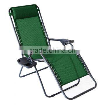 Green textline fabric adjustable beach leisure chair