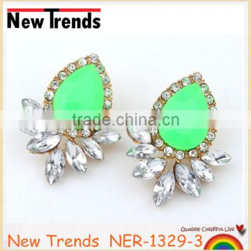 2014 New wholesale jewelry fashion resin earring stud water drop