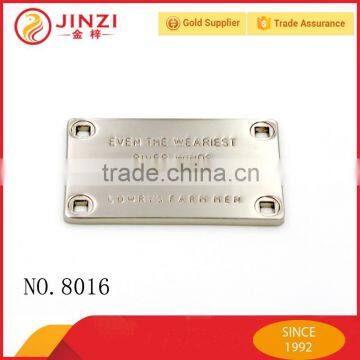 High class engraved metal labels for furniture