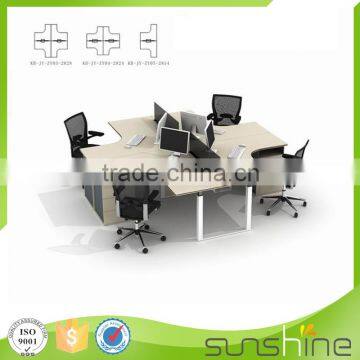 Office Staff Working Table 4 Seating Good Wire Management Metal Table Leg With Modblie Pedestal and CPU Holder photo-4