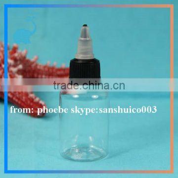 new design pet plastic bottle for e liquid bottle 10ml 15ml with flat child proof and tamper proof cap