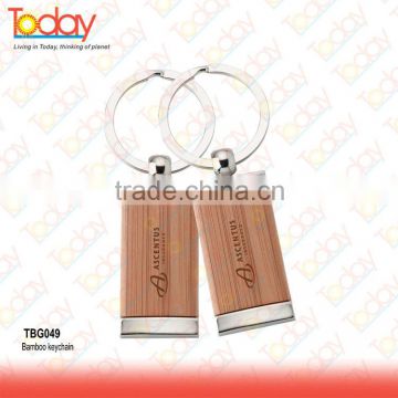 ECOZONE Self-design new items Promotional bamboo keychain