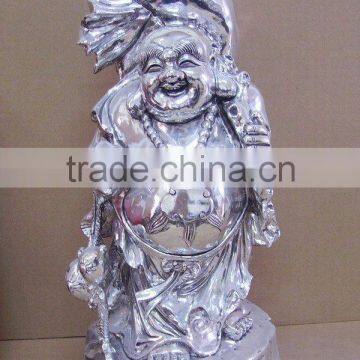 DS-005P Slivery lucky laugh buddha figurines fengshui decor